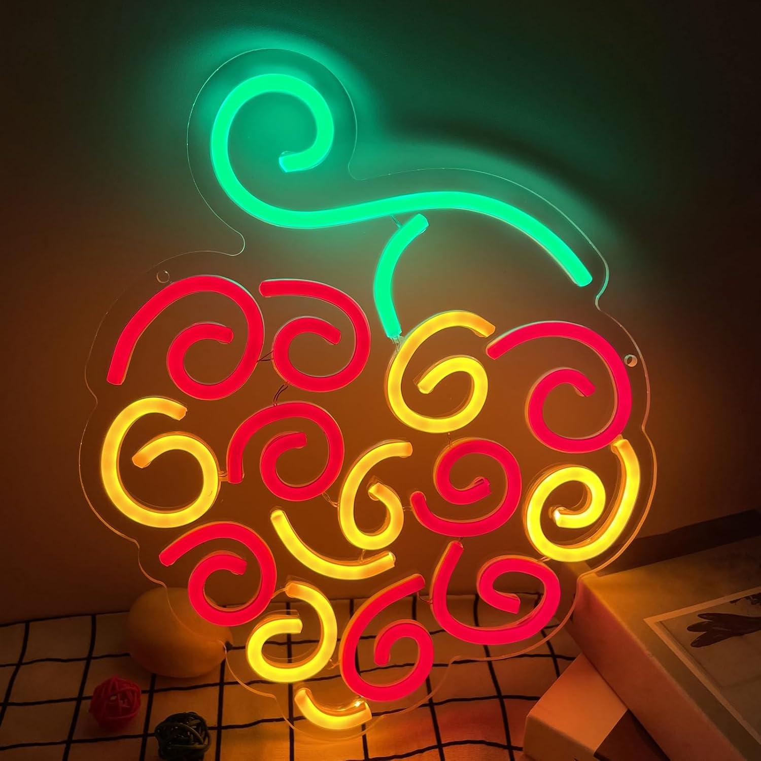 Lighting Decor For Living Room - لافتة نيون على شكل فاكهة سايبر،