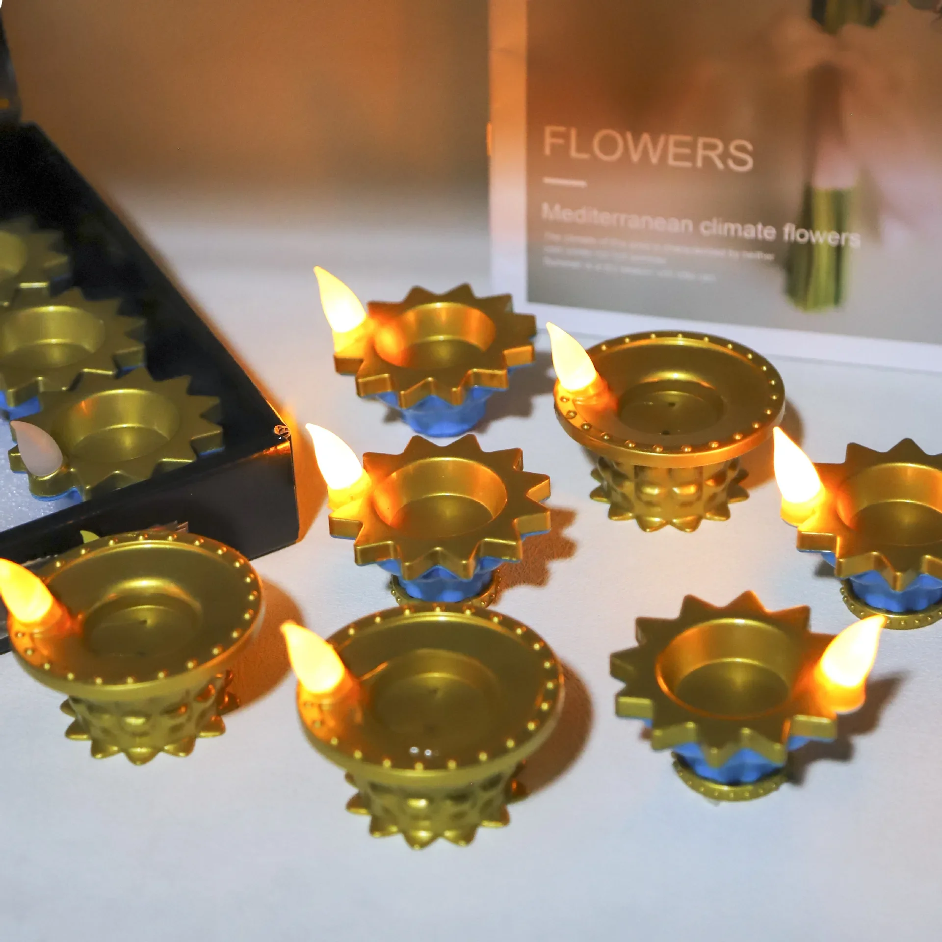 Decor Lighting India - 12 قطعة شمعة استشعار المياه الكهربائية