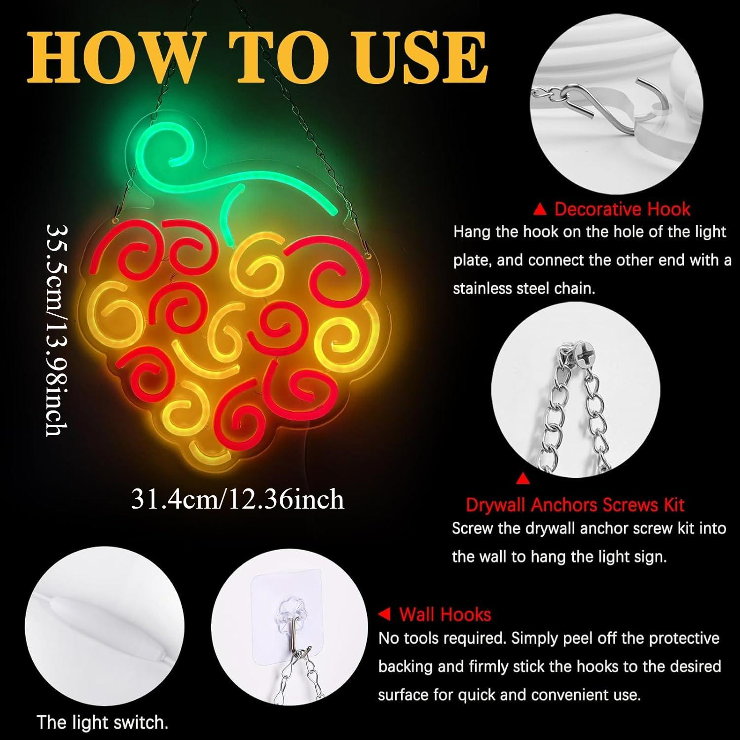 لافتة نيون على شكل فاكهة سايبر - مراجعة Lighting Decor For Living Room وسعره