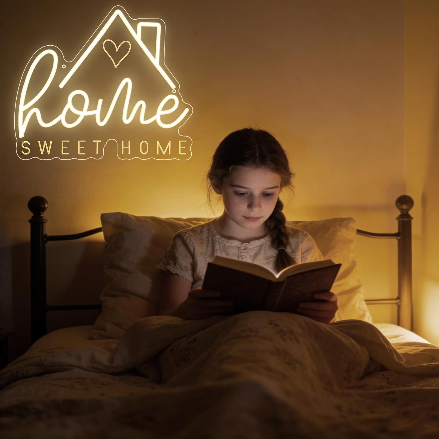 لافتة نيون 'Sweet Home' مع إضا - مراجعة Lighting Decor For Living Room وسعره