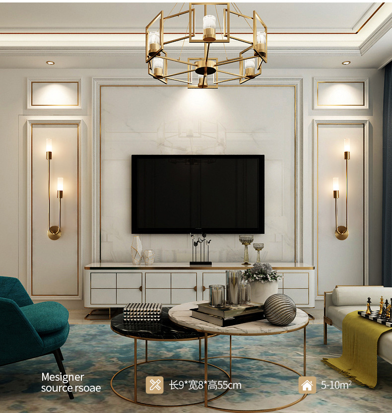 مصباح جداري عصري بتصميم إسكندن - مراجعة Lighting Decor For Living Room وسعره