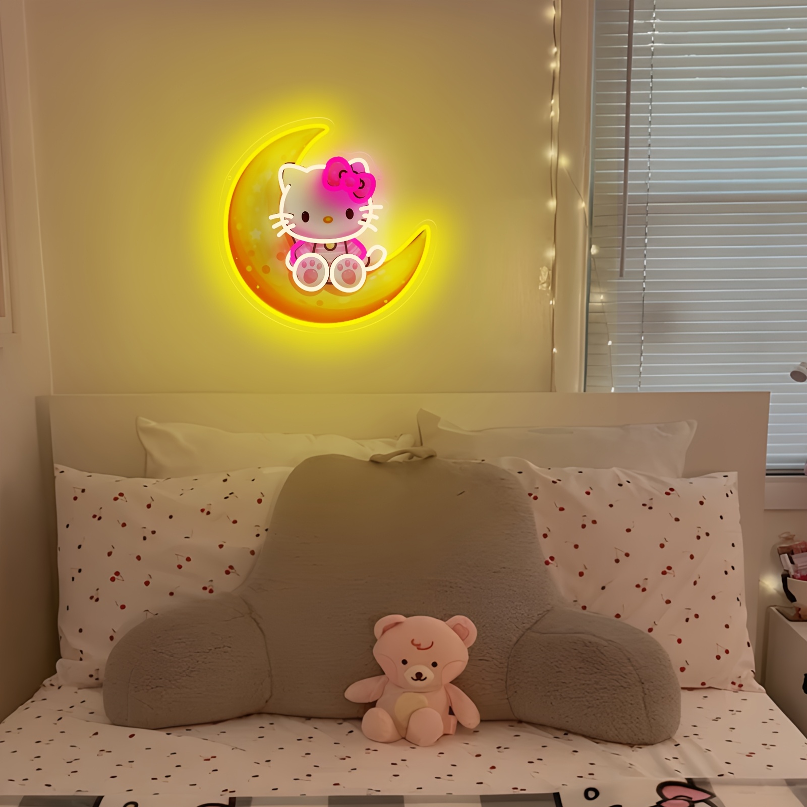 مصباح نيون لطيف على شكل هالو ك - مراجعة Lighting Room Decor Items وسعره