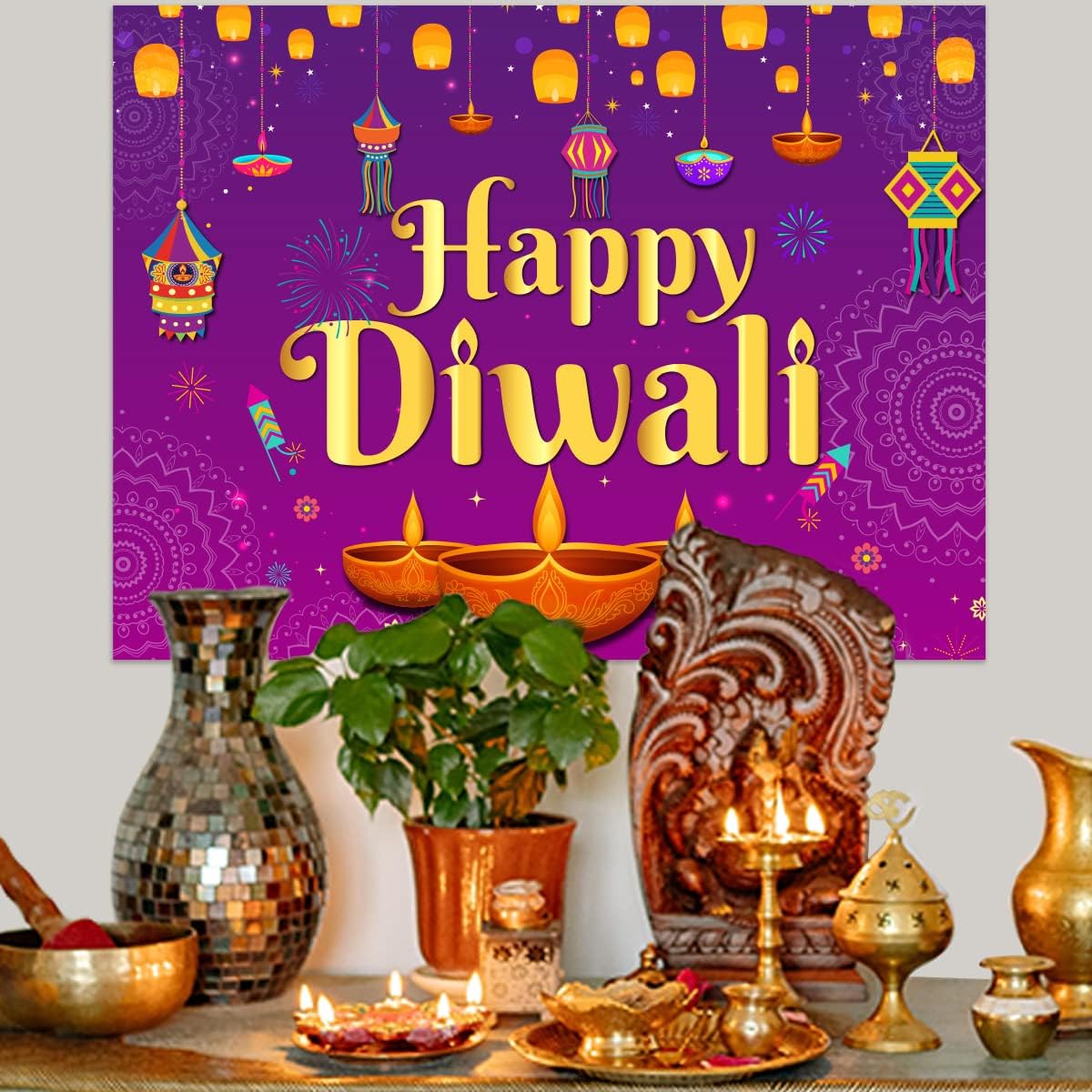 سعيد ديوالي خلفية 5x7ft قماش م - مراجعة Decor Lighting India وسعره